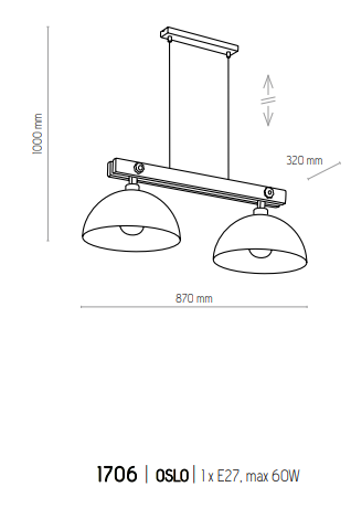 картинка Линейные подвесные светильники Подвес TK Lighting Oslo 1706