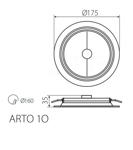 картинка Врезные Врезной светильник Kanlux Arto 1O-W 26612
