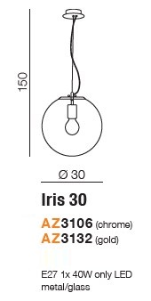 картинка Современные подвесные светильники Подвесной светильник AZZARDO Iris 30 AZ3106