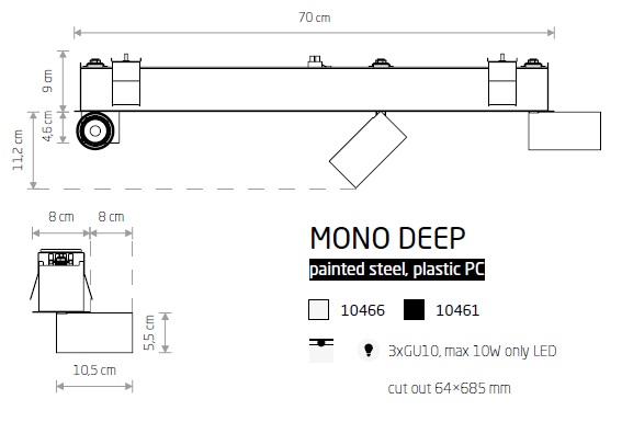 картинка Врезные Врезной светильник Nowodvorski Mono Deep 10461