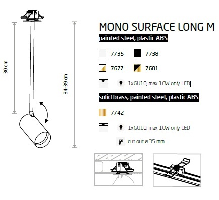 картинка Врезные Накладной светильник Nowodvorski Mono Long M 7742