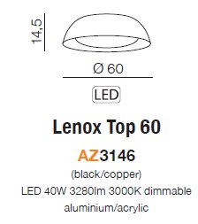 картинка Светодиодные Потолочный светильник AZZARDO Lenox 60 AZ3146