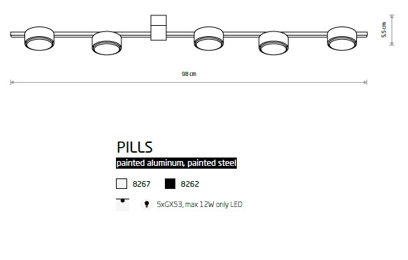 картинка Современные бра Потолочный светильник Nowodvorski Pills 8262