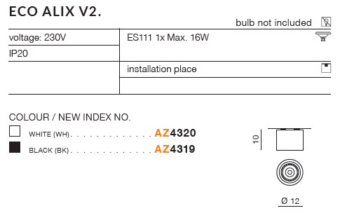 картинка Накладные светильники Накладной светильник AZZARDO Eco Alix V2 AZ4320