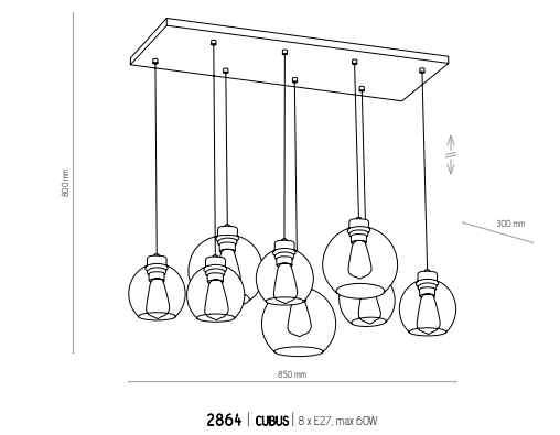 картинка Линейные подвесные светильники Подвес TK Lighting Cubus 2834