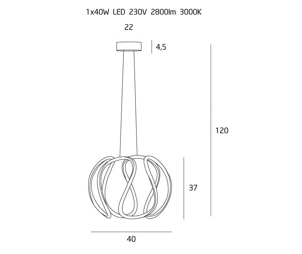 картинка Светодиодные люстры Люстра Maxlight Twist P0333
