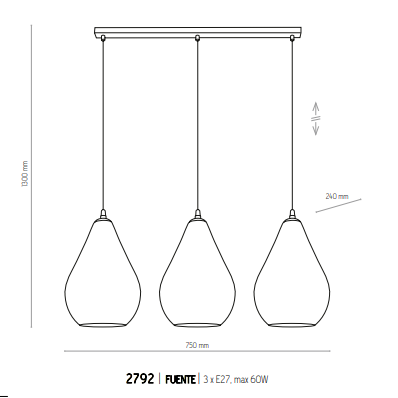 картинка Линейные подвесные светильники Подвес TK Lighting Fuente 2792