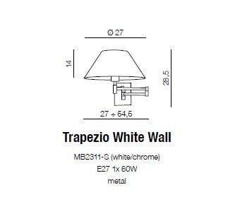 картинка Бра с абажуром Бра Azzardo Trapezio White Wall MB2311-S AZ1542