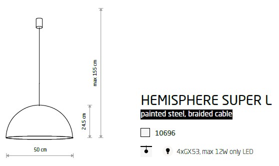 картинка Современные подвесные светильники Подвесной светильник Nowodvorski Hemisphere Super L 10696