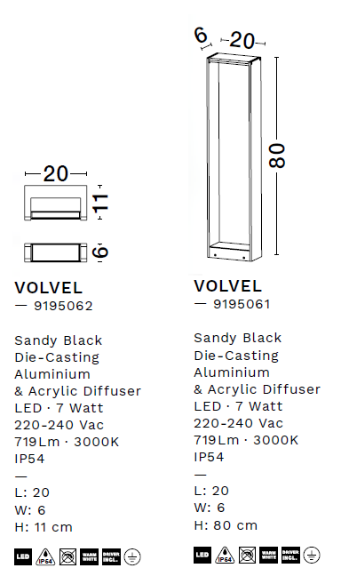 картинка Уличные настенные светильники Бра NOVA LUCE Volvel 9195062
