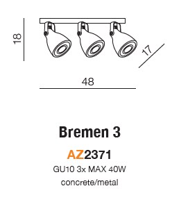 картинка Накладные Накладной светильник AZZARDO Bremen 3 AZ2371