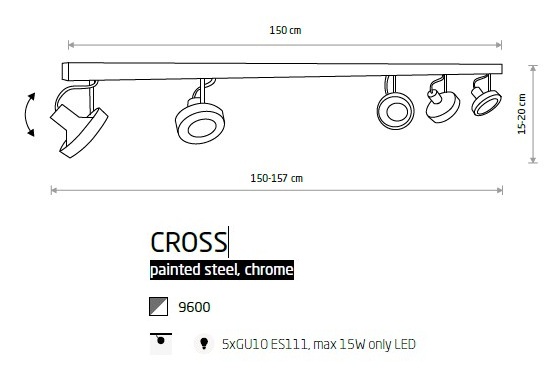 картинка Современные Потолочный светильник Nowodvorski Cross 9600