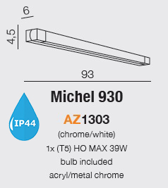 картинка Бра для ванной Бра AZZARDO Michel IP44 AZ1303