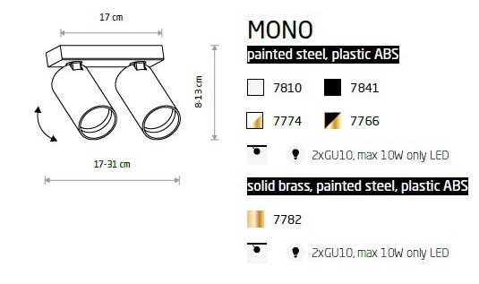 картинка Накладные Накладной светильник Nowodvorski Mono 7774