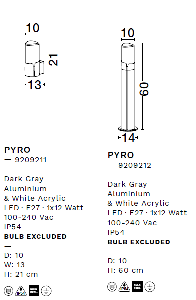 картинка Уличные столбики Уличный столбик NOVA LUCE Pyro 9209212