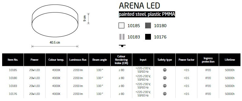 картинка Современные Потолочный светильник Nowodvorski Arena Led 10183