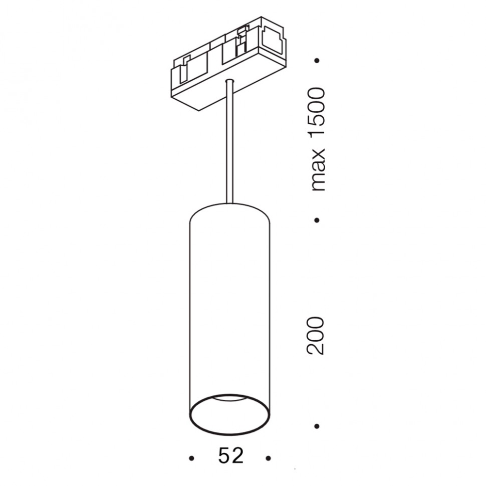 картинка Трековые светильники Светильник трековый LTX IN_LINE TUB M P 200, D52mm, H200mm, LED 19W, 3000К, черный (06.0521.19.930.BK)