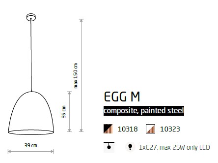 картинка Современные подвесные светильники Подвесной светильник Nowodvorski Egg M 10318