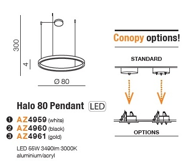 картинка Современные подвесные светильники Подвесной светильник AZZARDO Halo 80 AZ4959