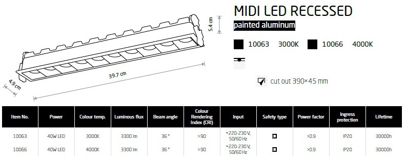 картинка Врезные Врезной светильник Nowodvorski Midi led recessed 10066