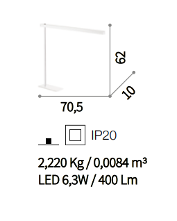 картинка Современные настольные лампы Настольная лампа Ideal Lux Gru 147642 TL1 Bianco    