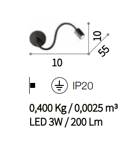 картинка Светодиодные бра Бра Ideal Lux Focus-1 097190 AP1 Nero