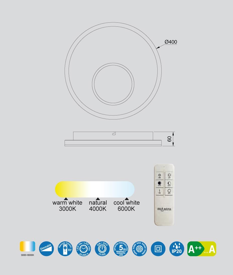 картинка Круглые Светильник потолочный Mantra Krater 6456 dimmer