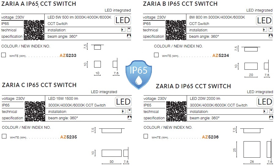 картинка Уличные настенные светильники Бра AZZARDO  Zaria IP65 AZ5236