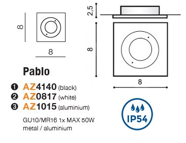 картинка Уличные точечные светильники Врезной светильник AZZARDO Pablo IP54 AZ4140