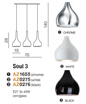 картинка Современные подвесные светильники Подвесной светильник AZZARDO Soul AZ0276