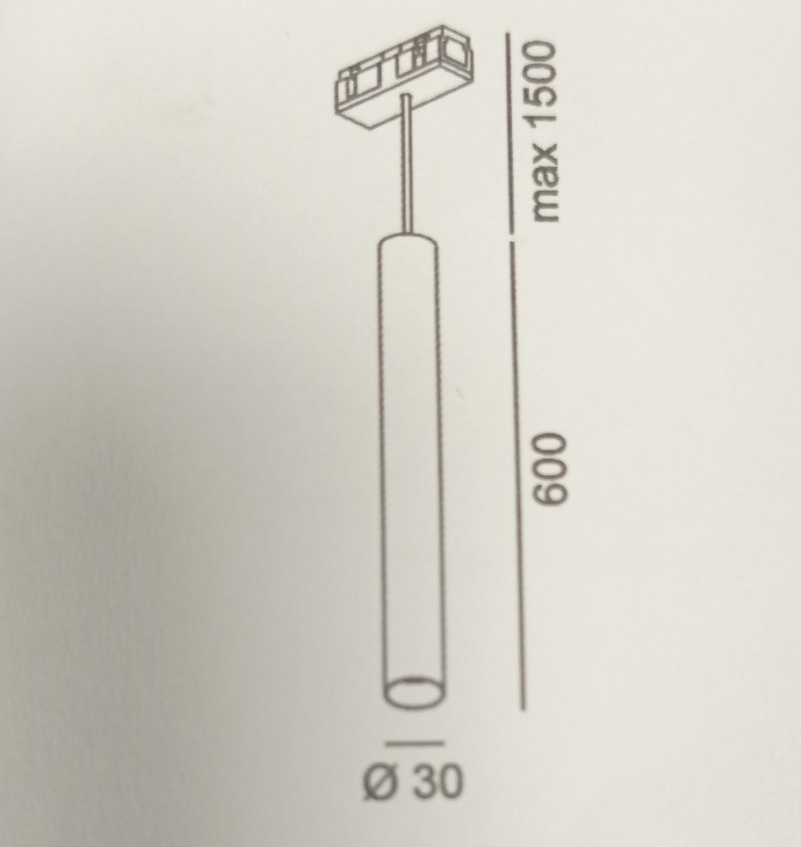 картинка Трековые светильники Светильник трековый LTX IN_LINE TUB S P 600, D30mm, H600mm, LED 8W, 3000К, белый (06.0360.8.930.WH)
