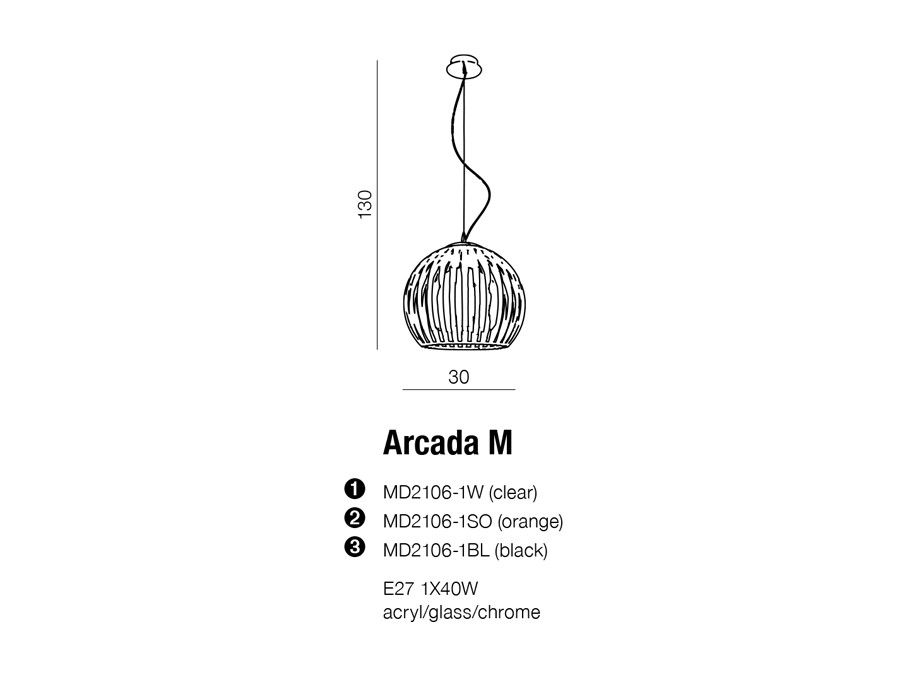 картинка Современные подвесные светильники Подвес Azzardo Arcada AZ0481