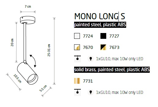 картинка Накладные Накладной светильник Nowodvorski Mono Long S 7670