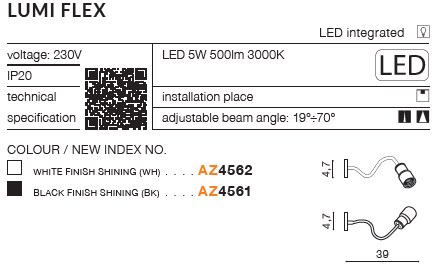 картинка Светодиодные бра Бра AZZARDO Lumi Flex AZ4562