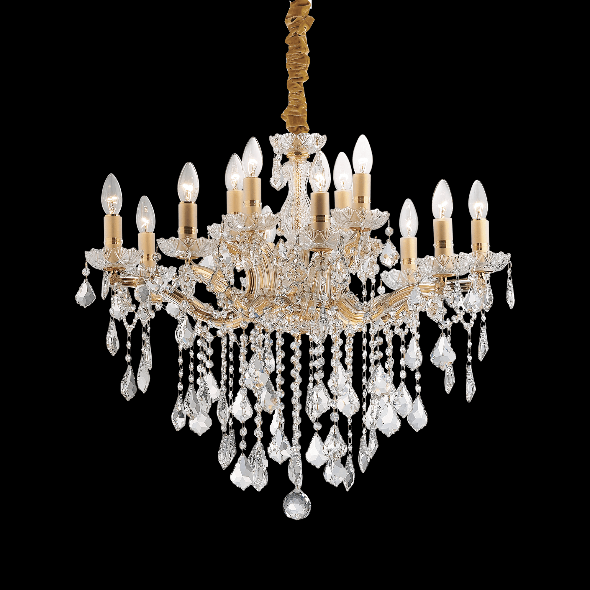 картинка Хрустальные люстры Люстра Ideal Lux FLORIAN SP12 ORO 035611