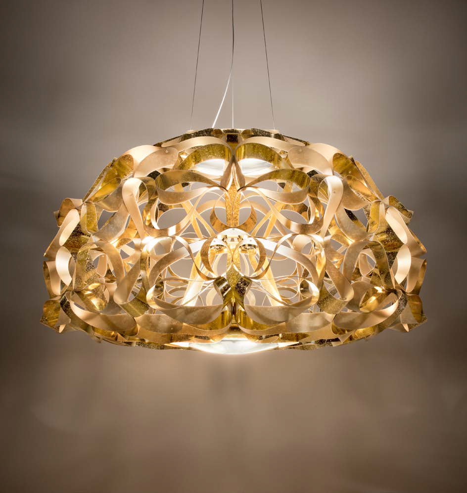 картинка Современные подвесные светильники Подвесной светильник SLAMP Quantica 120 QUASXL0GLD01T00000EU