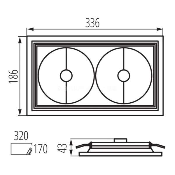 картинка Врезные Врезной светильник Kanlux Arto 2L-SR 26614