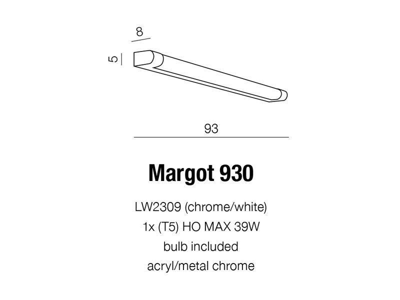 картинка Бра для ванной Подсветка Azzardo Margot 930 LW2309 AZ1305