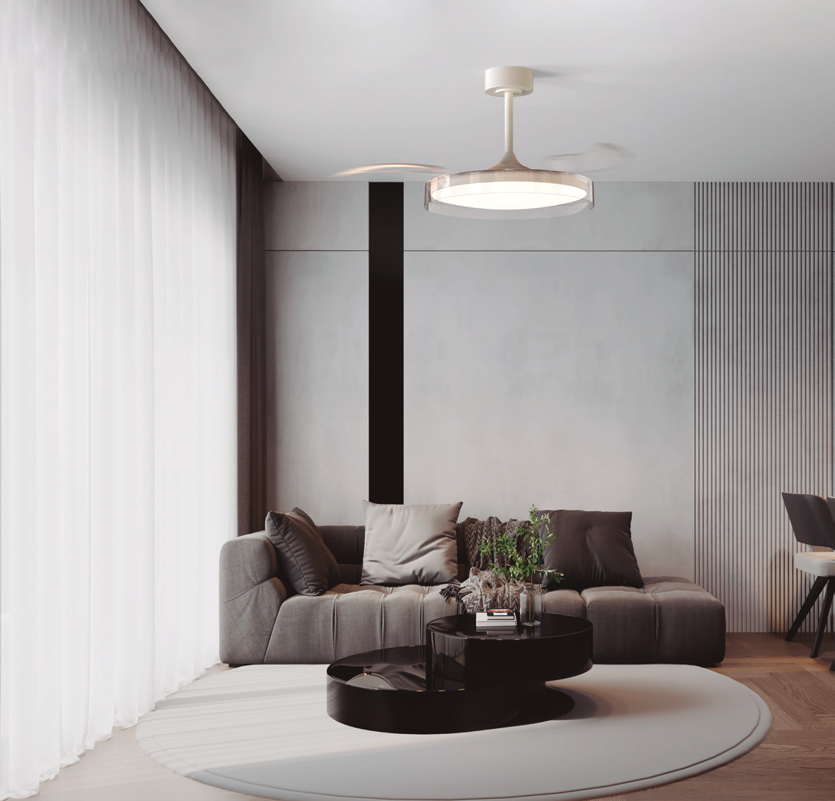 картинка Припотолочные Припотолочный светильник-вентилятор MANTRA Glass fan 9525