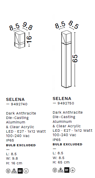 картинка Уличные столбики Уличный столбик NOVA LUCE Selena 9492750
