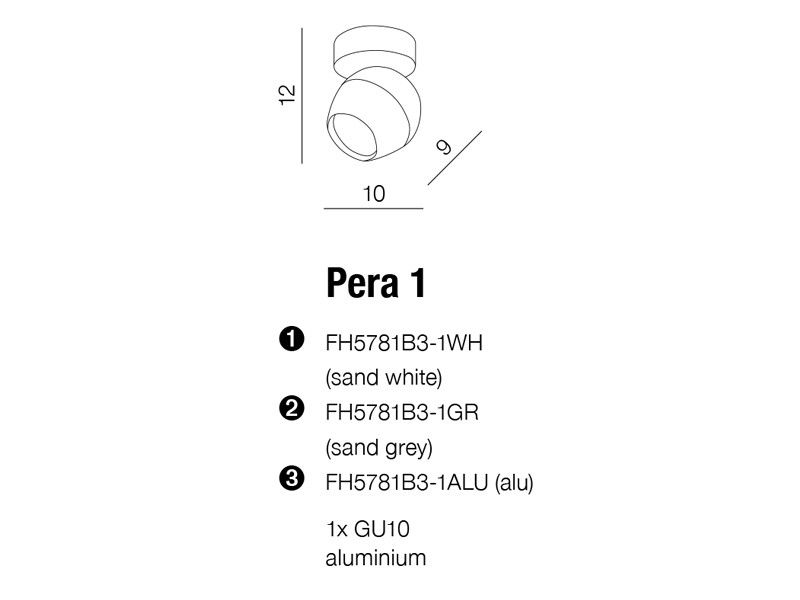 картинка Споты Спот Azzardo Pera 1 FH5781B3-1GR AZ1245