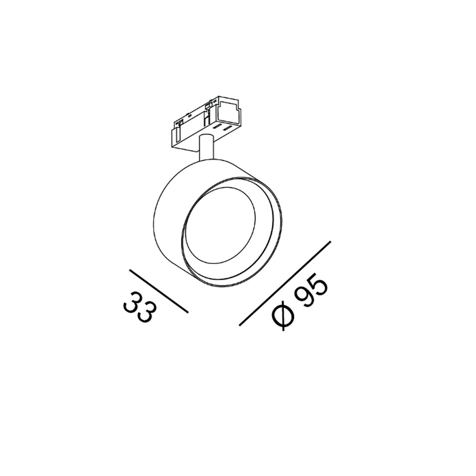 картинка Трековые светильники Светильник трековый LTX IN_LINE SOL, D95mm, H33mm, LED 14W, 4000К, черный (06.9533.14.940.BK)