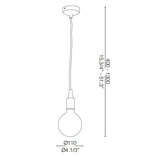 картинка Современные подвесные светильники Подвес Ideal Lux Edison 113302 SP1 Bianco