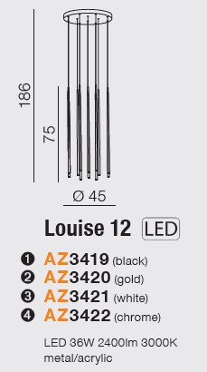 картинка Современные подвесные светильники Подвесной светильник AZZARDO Louise 12 AZ3420