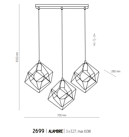 картинка Линейные подвесные светильники Подвес TK Lighting Alambre 2699