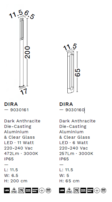 картинка Уличные столбики Уличный столбик NOVA LUCE Dira 9030160