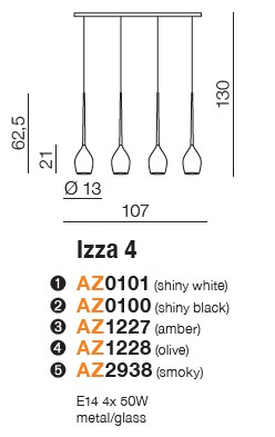 картинка Современные подвесные светильники Подвесной светильник AZZARDO Izza 4 AZ2938