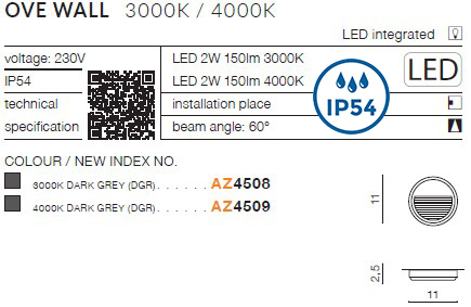 картинка Уличные настенные светильники Бра AZZARDO Ove IP54 AZ4509
