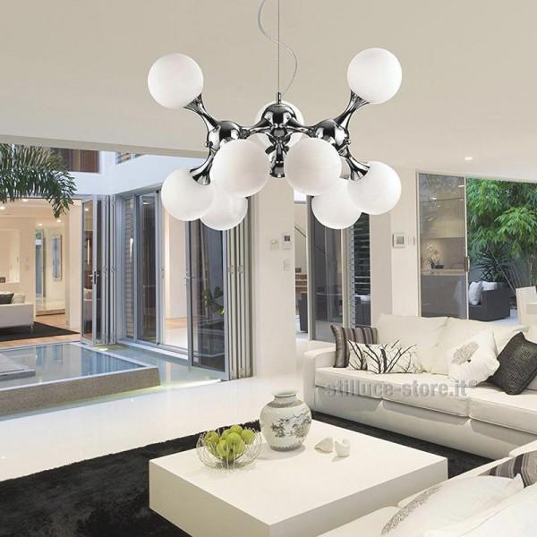 картинка Современные подвесные светильники Подвес Ideal Lux Nodi 082059 SP9 Bianco 