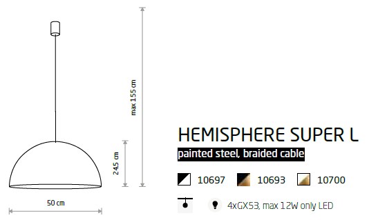 картинка Современные подвесные светильники Подвесной светильник Nowodvorski Hemisphere Super L 10697